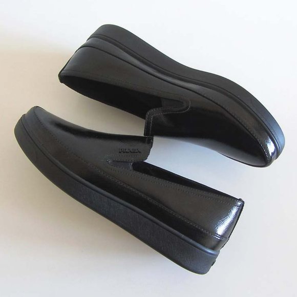 PRADA patent saffiano platform skate sneakers 35 / 5 US - Picture 6 of 8